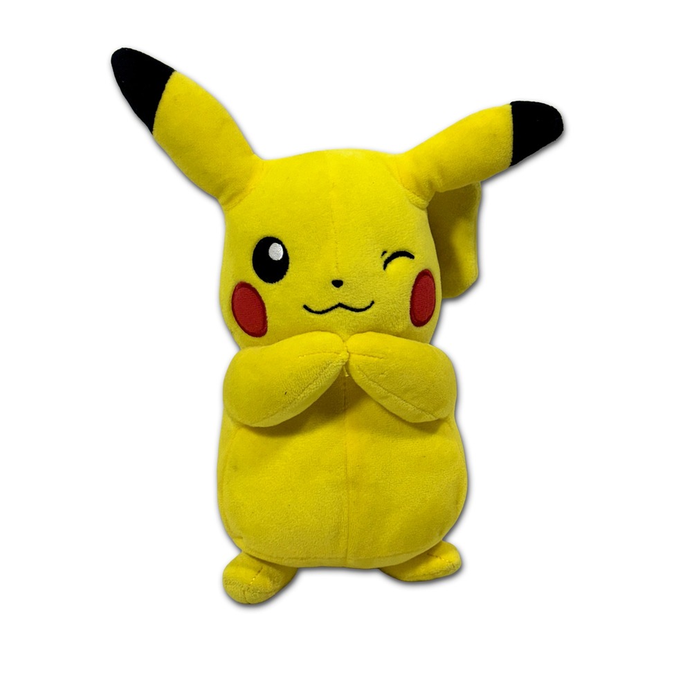 Pokémon Winking Pikachu Plush 8" Jazwares Stuffed Animal Toy Preowned